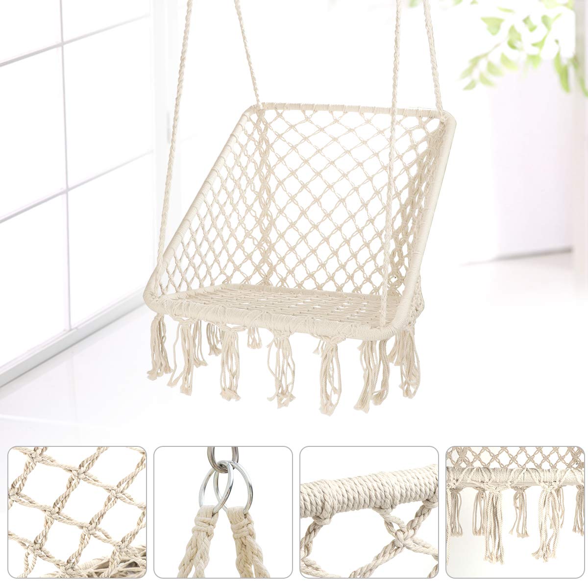 Square Cotton Rope Swing Hanging Chair