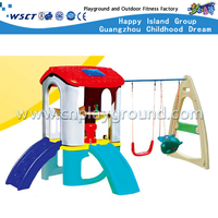 Al aire libre combinado de plástico Toddler Slide & Swing Kindergarten Equipment