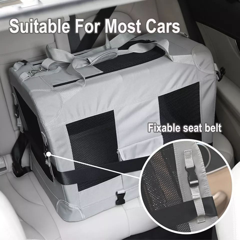 Wholesale Pet Car Travel Accessories Supplier Transport Soft Canvas Pet Carrier Bag Portable Large Animal House Cage Kennel