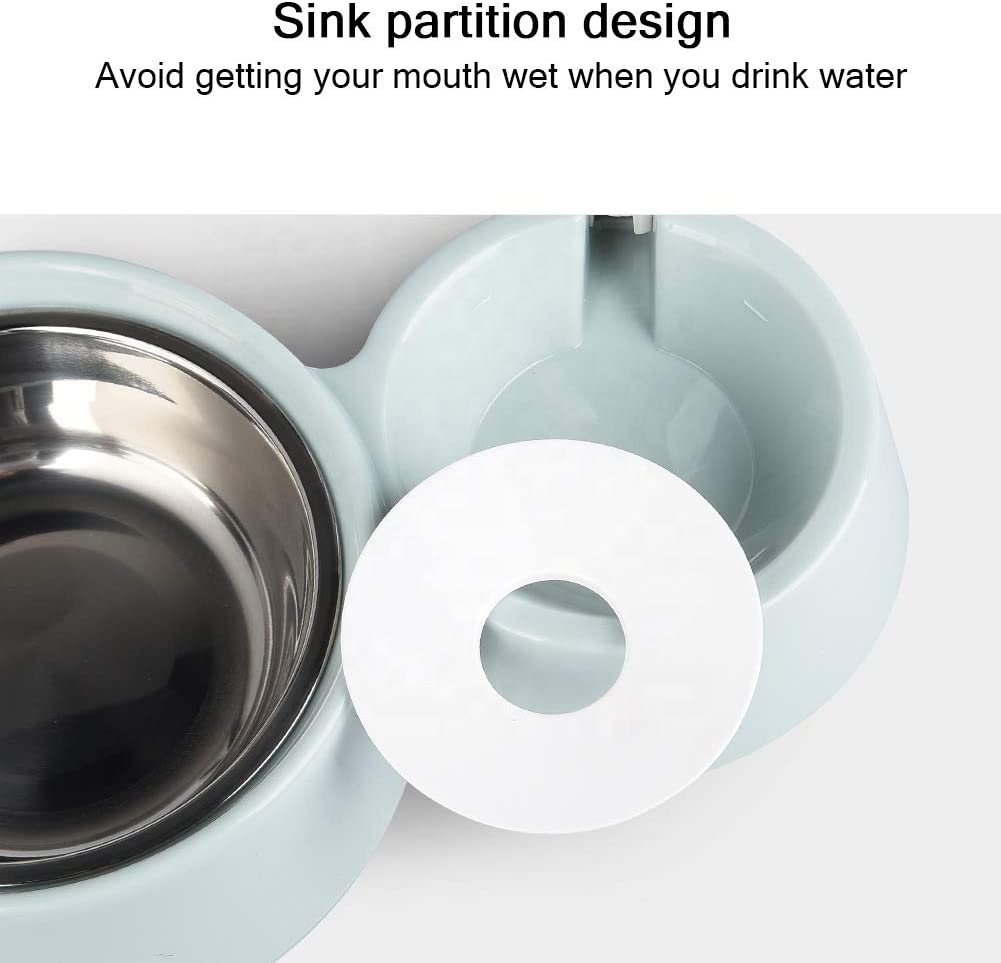 2-in-1 Dogs Cats Stainless Steel Feeder and Auto Gravity Water Dispenser Cat Dog Feeder Automatic Water Bowl and Food Bowls Set
