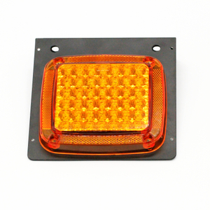 24v 25 leds square led brake stop turn light with metal plate for truck tractor