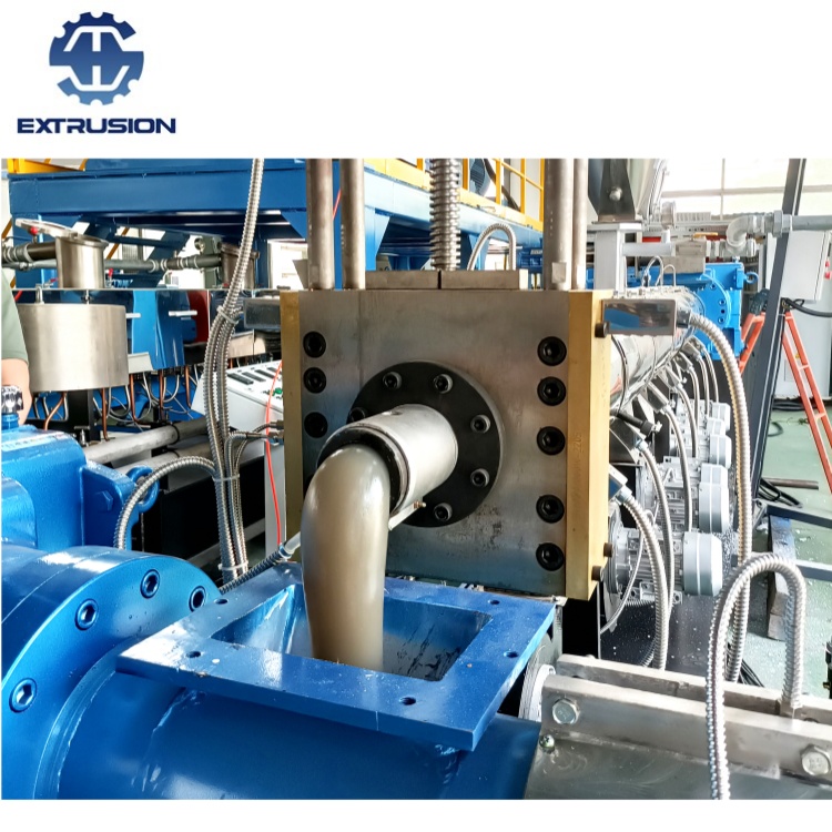 南京海思廢棄膜袋回收造粒雙階混煉擠出機(jī)子母機(jī)