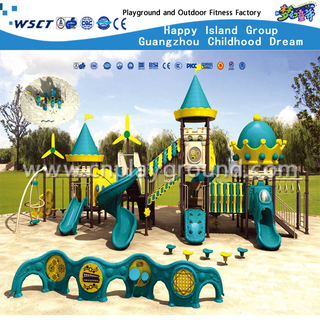 Patio plástico de acero galvanizado de la diapositiva de la escuela para el juego de niños (HA-05701)