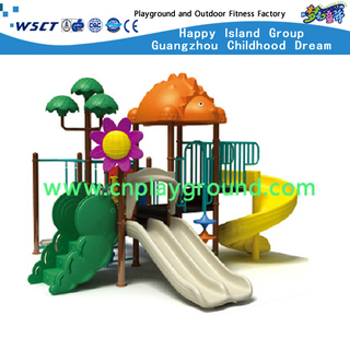 Terrain de jeu en acier galvanisé par animal de petits enfants extérieurs avec l'équipement en plastique de glissière (HD-2902)