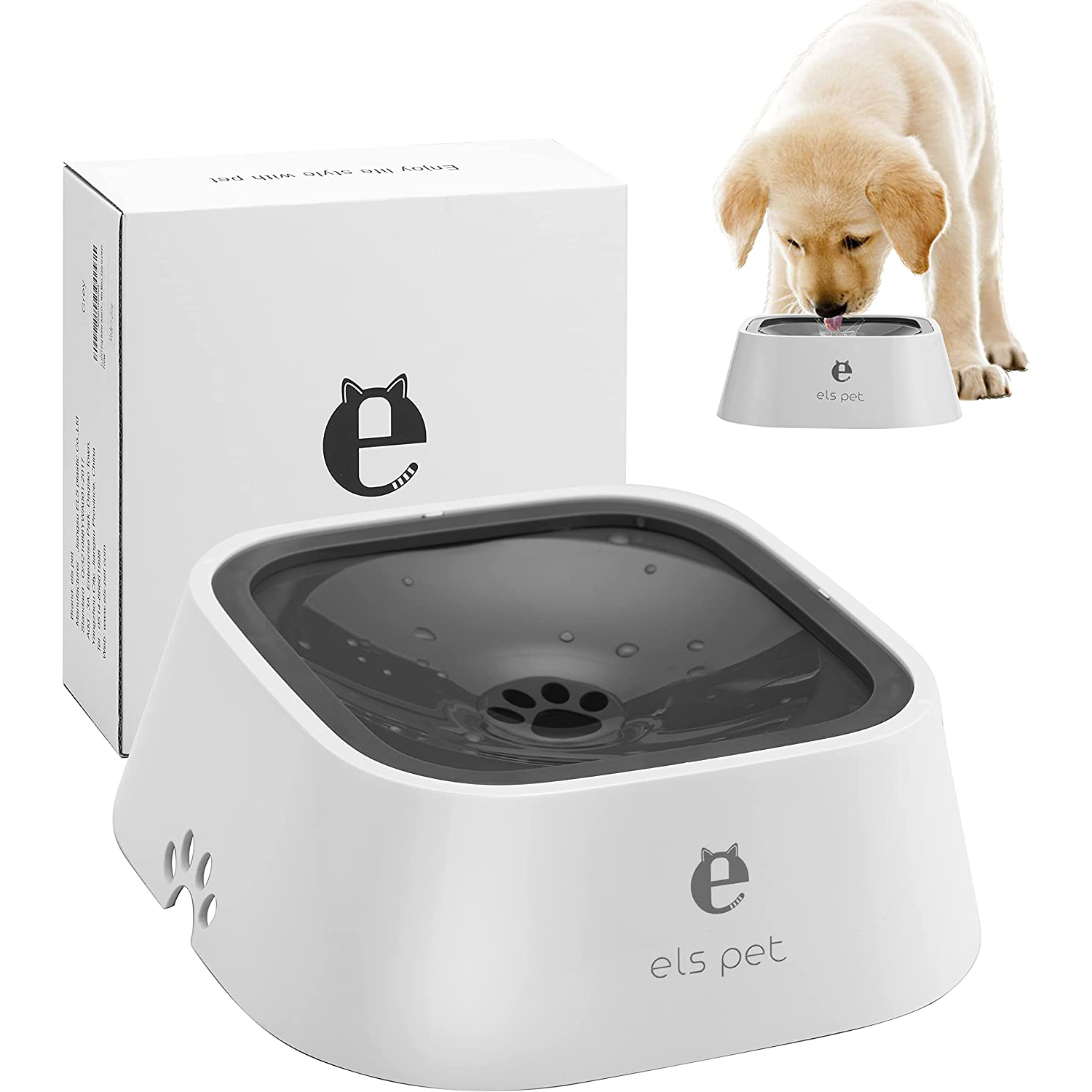 Pet Floating Anti-Overflow Non Wet Beard Safe Portable Travel In Car Plastic Splash Proof Anti Spill Pet Cat Dog Water Bowl