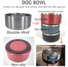 Customize Double Walled Stainless Boomer Dog Bowl Food-Grade Pet Feeder Metal Thermal Large 64 oz Insulated Steel Pet Bowls