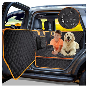 Dog Car Seat Cover for Back Seat Hard Bottom Car Seat Cover for Dogs with Door Protectors for Traveling and Camping