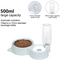 2-in-1 Dogs Cats Stainless Steel Feeder and Auto Gravity Water Dispenser Cat Dog Feeder Automatic Water Bowl and Food Bowls Set
