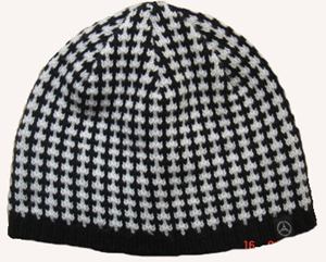 时尚款式100%棉方格6线针织帽