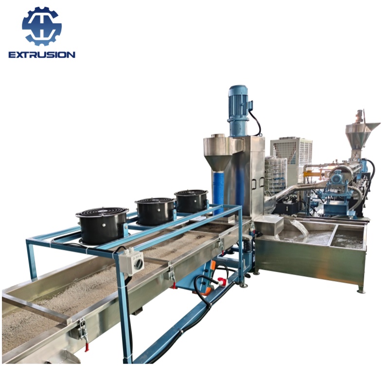 500-800kg/h TPR TPE彈性體鞋底料雙螺桿水環(huán)造粒線