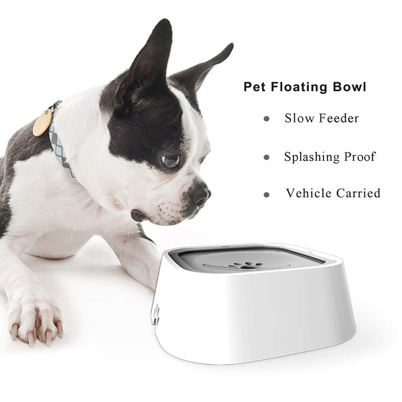 Pet Floating Anti-Overflow Non Wet Beard Safe Portable Travel In Car Plastic Splash Proof Anti Spill Pet Cat Dog Water Bowl