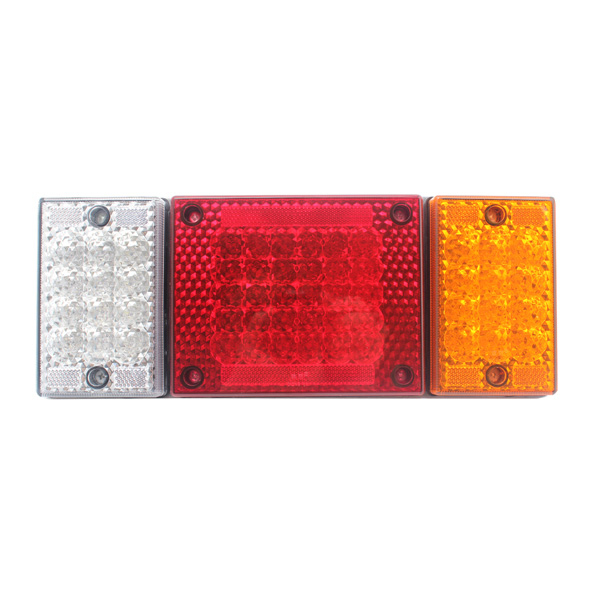 60LEDs Stainless Steel Plate Three Lens Combination Tail Light