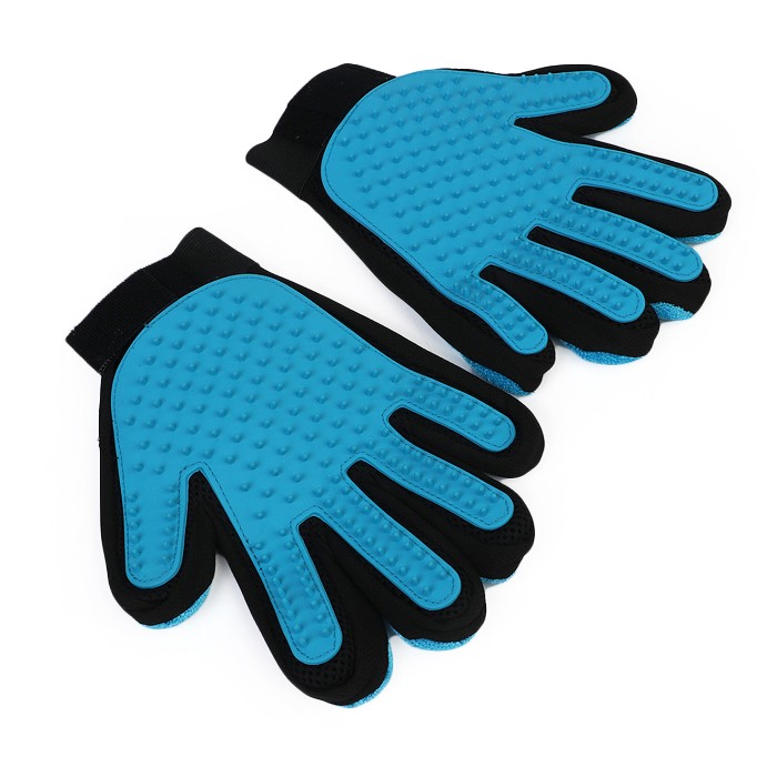 Pet Left and Right Hand 2 in 1 Pair Silicone Dog Grooming Gloves Remove the brush Clean Pet Fur Hairs