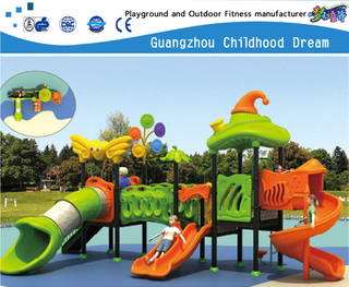 Nouveau terrain de jeu en acier galvanisé végétal d'enfants commerciaux avec l'équipement en plastique de glissière (HD-906)