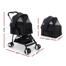 Luxury Foldable Pet Stroller with Large Wheels for Outdoor Use and Travel Carrying Dog or Other Pets on Sale