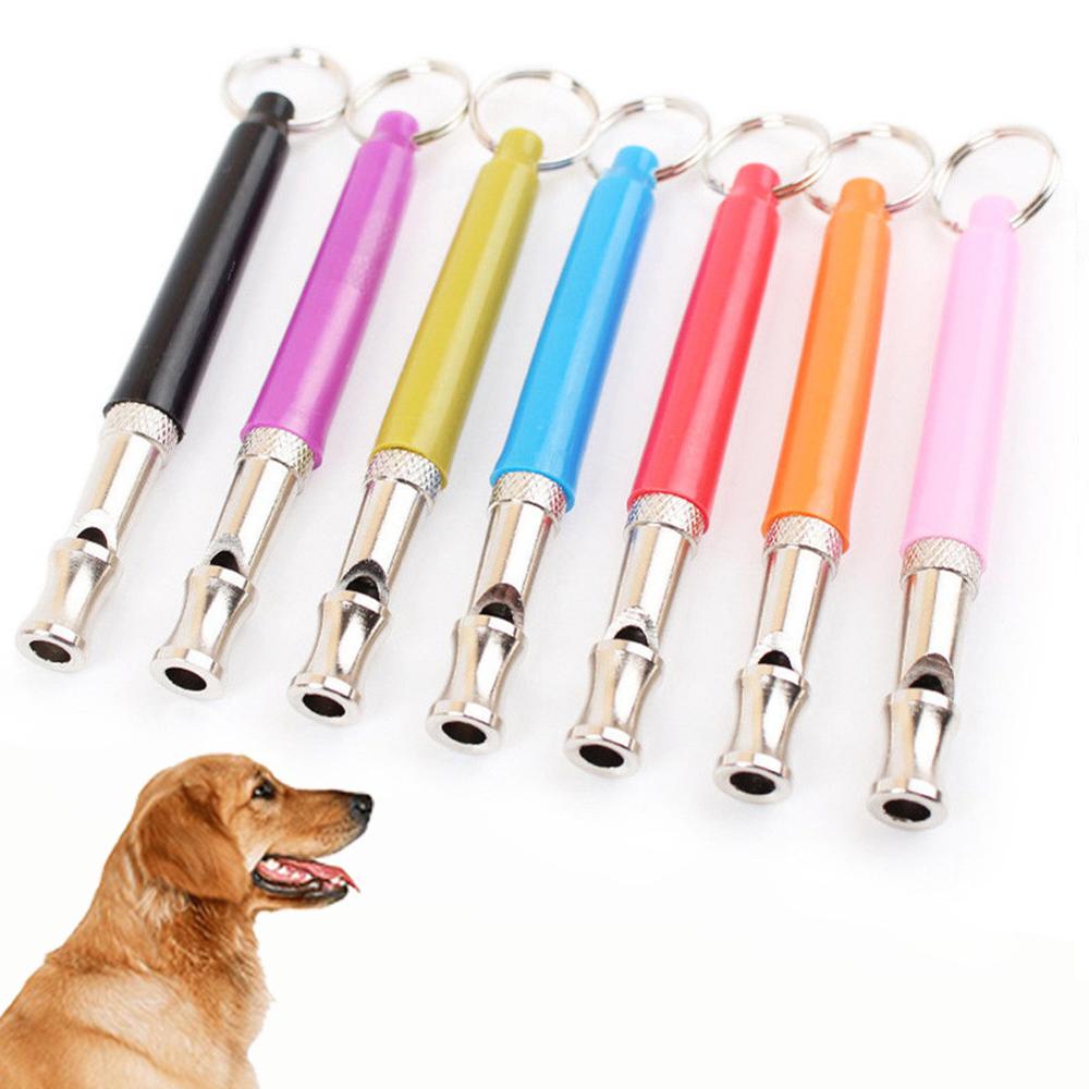  Ultrasonic Adjustable Frequencies Stainless Steel Metal Training Pet Dog Whistle with Lanyard To Stop Barking