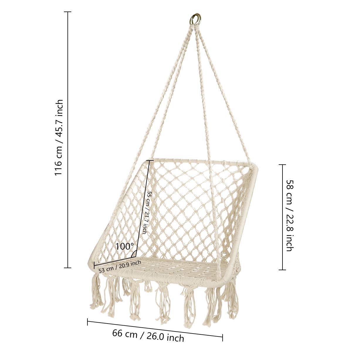 Square Cotton Rope Swing Hanging Chair