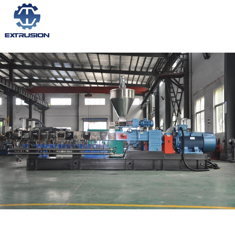 南京海思工厂价TSE65D 80%PP+碳酸钙填充料双螺杆造粒机生产线