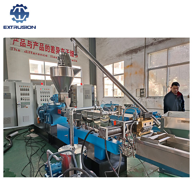 南京海思厂家TSE-52色母粒水拉条双螺杆造粒机