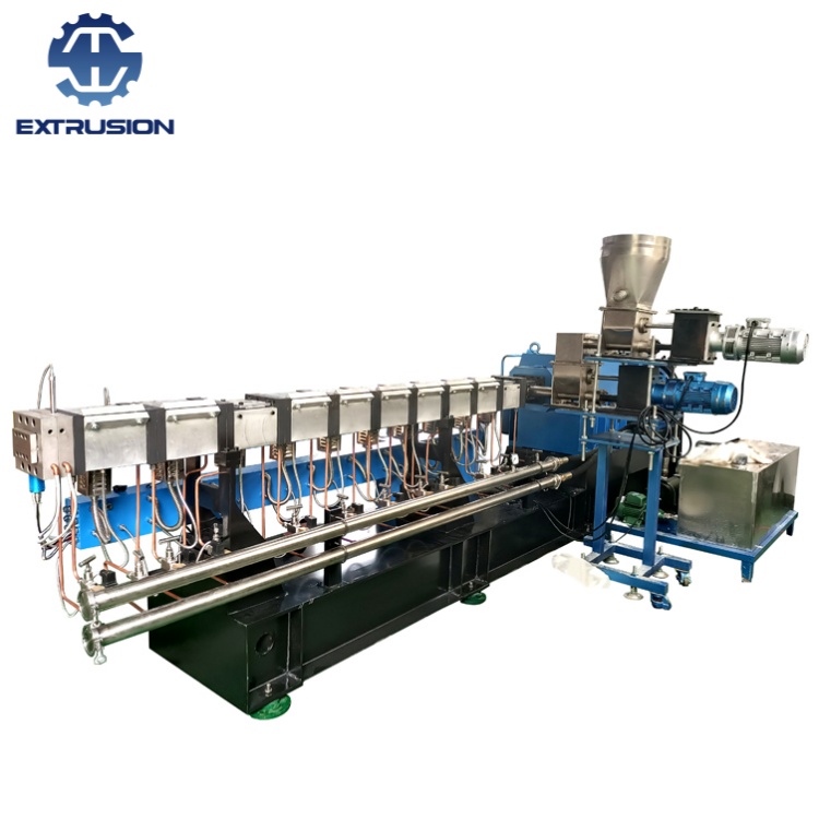 南京海思雙螺桿同向?qū)櫸锸称窋D出機(jī)