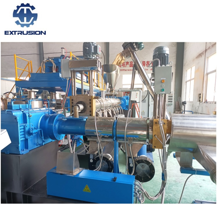 南京海思廢棄膜袋回收造粒雙階混煉擠出機(jī)子母機(jī)