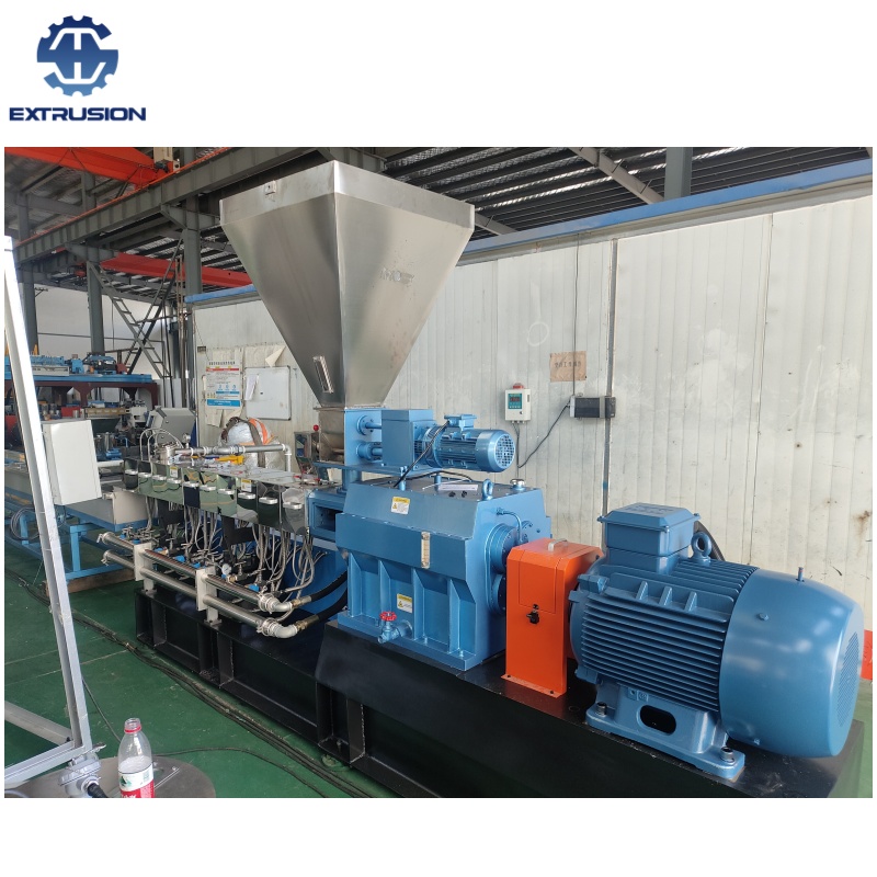 南京海思厂家废旧PET回收双螺杆挤出机 水冷拉条造粒线