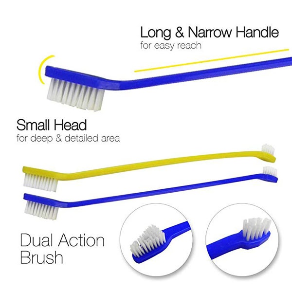 Dog Double Headed long Handle Toothbrush Hygiene Pet Dog Oral Cleaning Toothbrush dog soft toothbrush