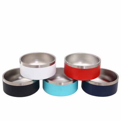 Customize Double Walled Stainless Boomer Dog Bowl Food-Grade Pet Feeder Metal Thermal Large 64 oz Insulated Steel Pet Bowls