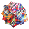 Custom Brand Design Cotton Polyester Dog Scarf Bandana Printed Plaid Kerchief Washable Pet Triangle Plaid Dog Bandana