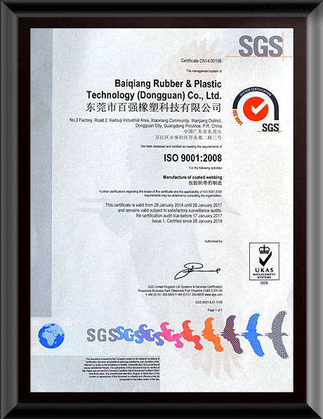 ISO9001质量体系SGS认证