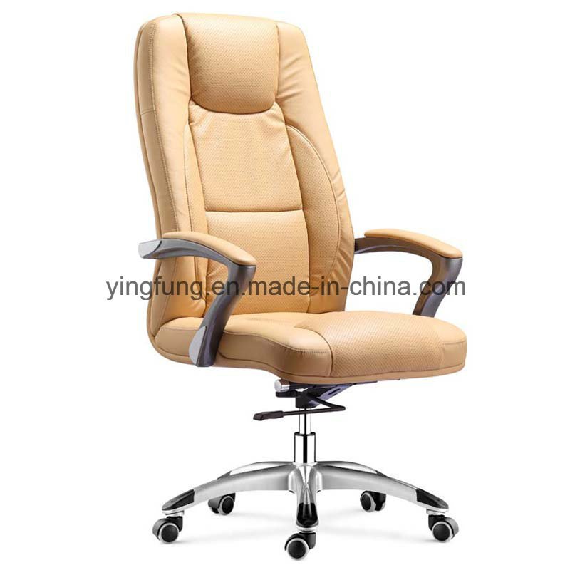 Top Grain Leather Office Chair Yellow 9365