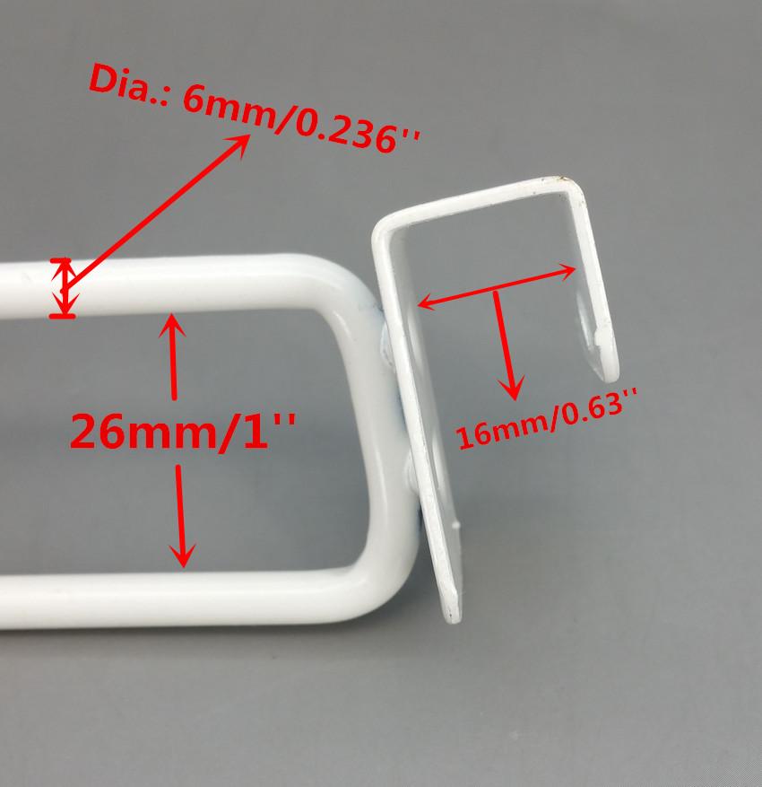 Supermarket Shelf Rack Metal Hanging Display Hooks Suit Cubic In Electrostatic Spraying White