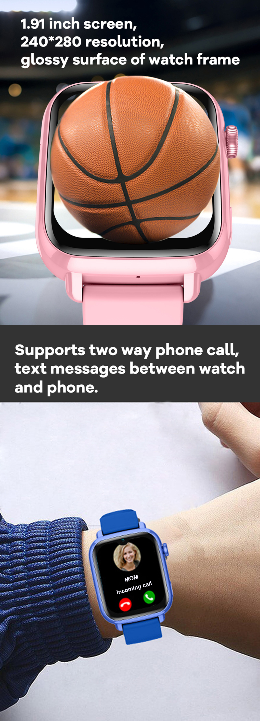 1.91" Large Screen 4G Kids GPS Watch D49C Reloj GPS para niños 4G con pantalla grande de 1,91 pulgadas D49C
