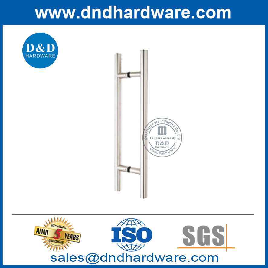 银色安全不锈钢外墙玻璃门斜接拉手-DDPH002