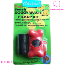 Dog Bone pet waste clean poop Bag Dispenser 20 bags supply Carrier holder Case