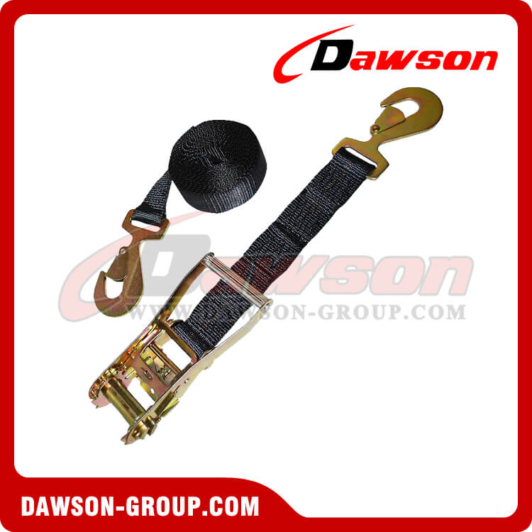 HDフラットスナップフック付き2インチカスタムラチェットストラップ