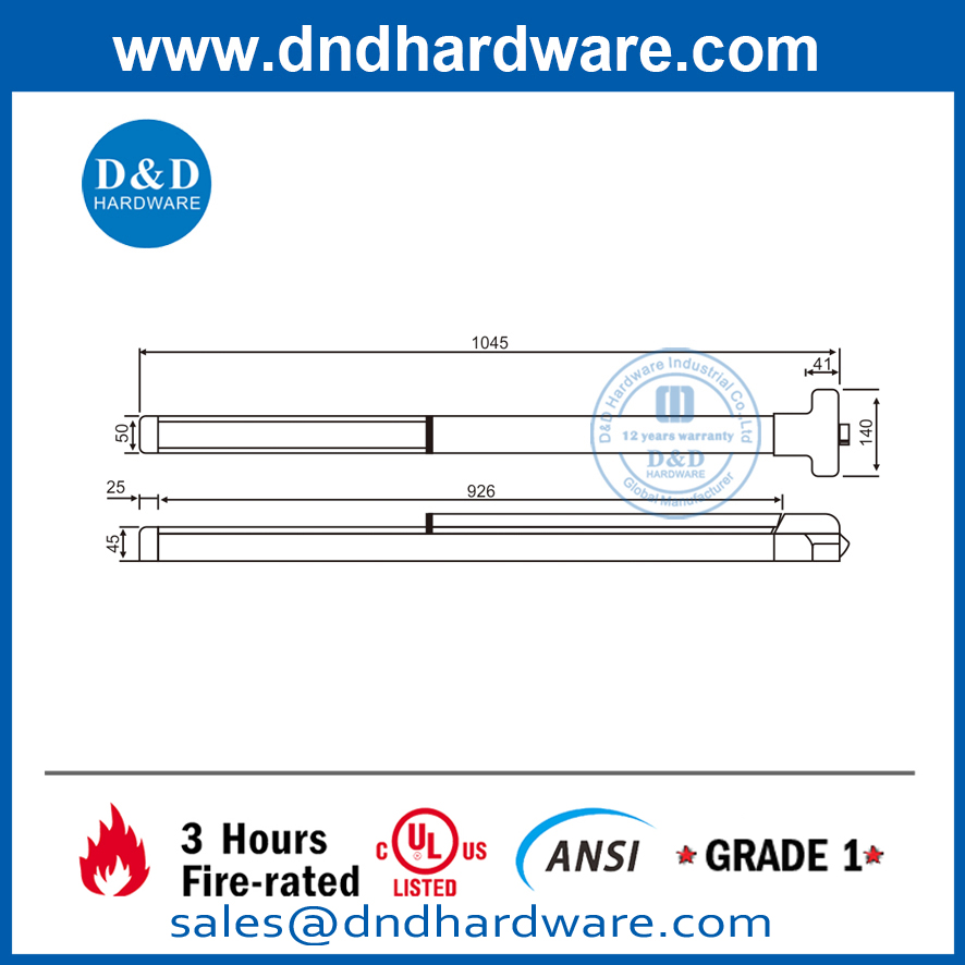 304级防火设计硬件紧急出口装置-DDPD008