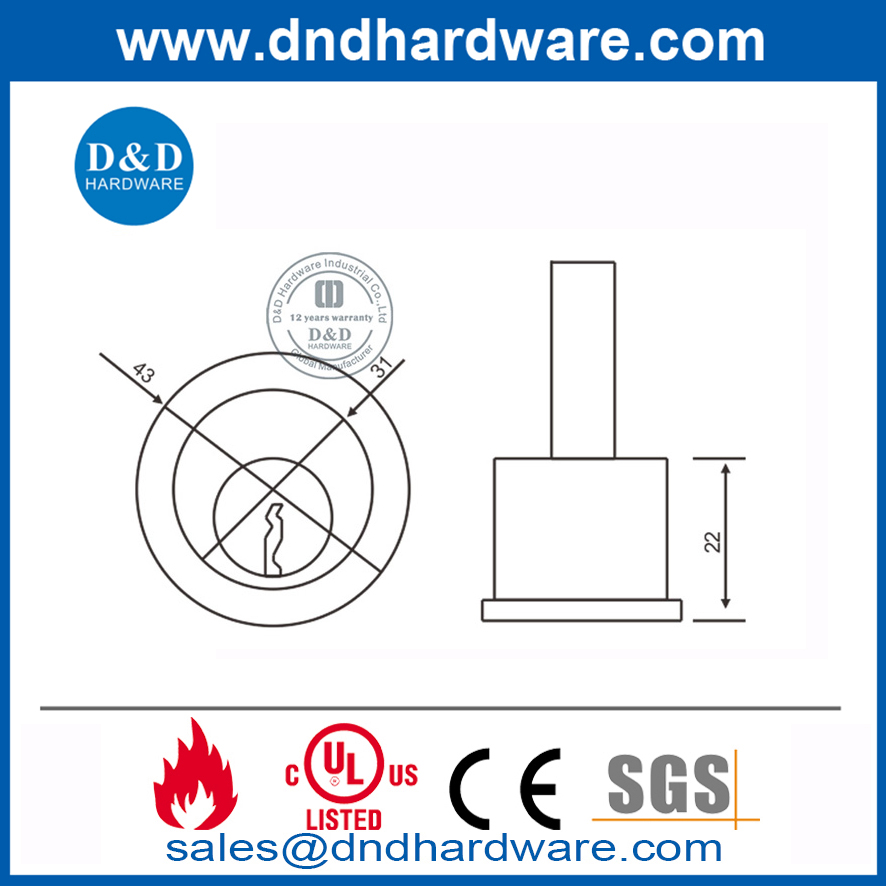 锌合金紧急出口装置气缸-DDPD020