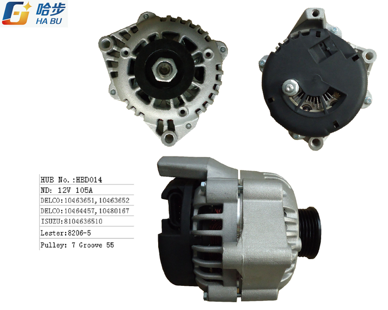 Auto / Ac Alternator for Cadillac,Chevrolet ,GMC,Isuzu ,OldsmobDelco 10463651, 10463652, 10463690, 10464457, 10480167