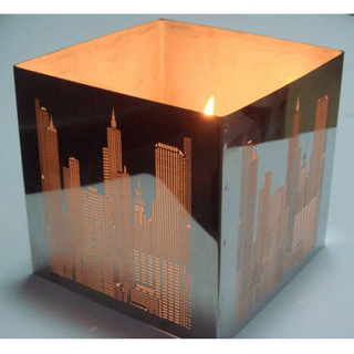  Etched stainless steel lampshade-XK307