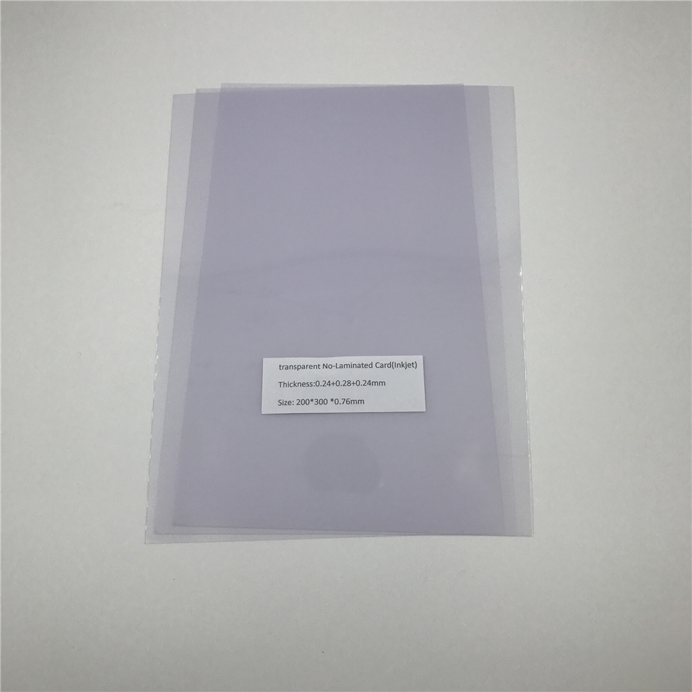 Tarjeta transparente de PVC no laminado (inyección de tinta)