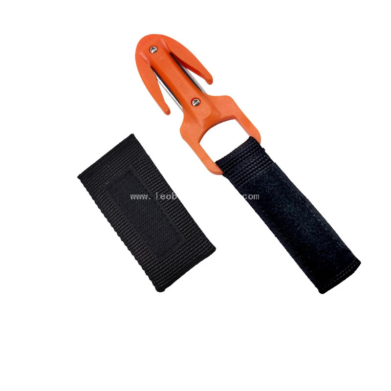 Scuba Diving Ceramic Blade Line Cutter Sharp Safe Emergency Cutting Tool with Nylon Mount Sheath & Velcro Strap