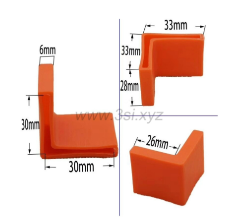 L Shaped Furniture Rubber Plastic Leg Covers Angle Iron Foot2