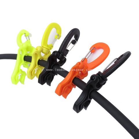360° Rotatable Plastic Double Hose Octopus Holder Retainer Scuba Diving Hose Clip for BCD Hose Holder