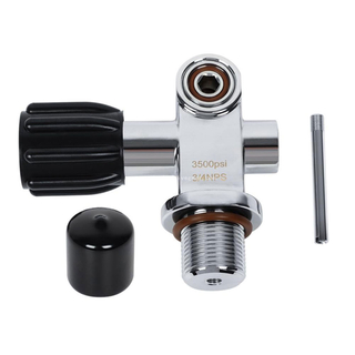 Scuba Diving Fire Fighting Cylinder Valve G3/4 & 3/4-14NPS Dual Thread 250BAR DIN/YOKE Leak-Proof Explosion-Proof Safety Relief Valve 5000PSI Relief Pressure