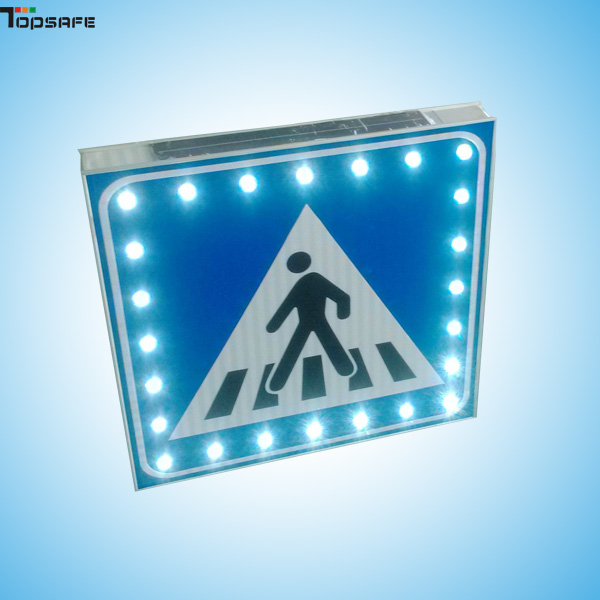 Solar powered crosswalk signboard