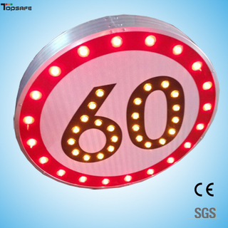 Solar LED Round speed limited sign