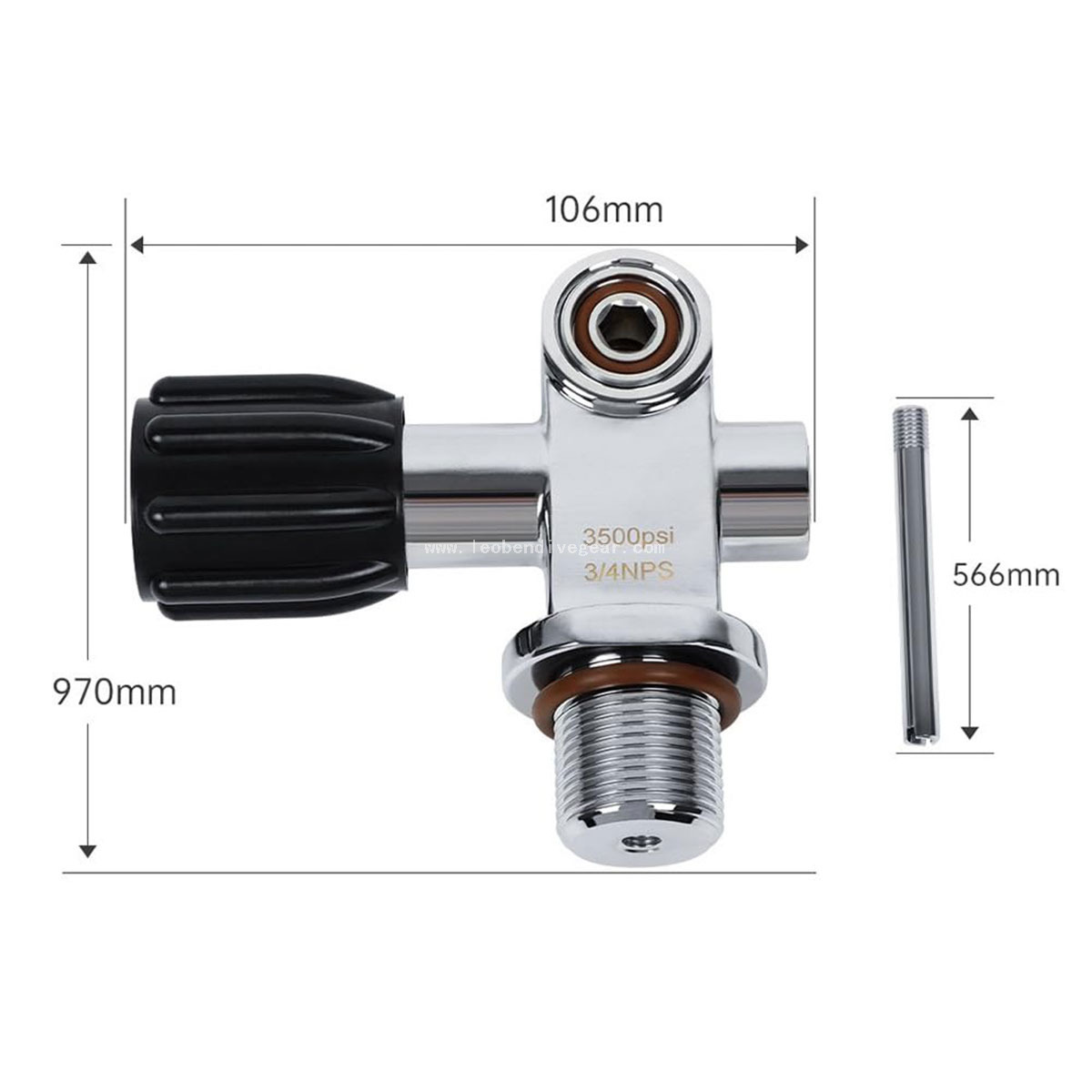 Scuba Diving Fire Fighting Cylinder Valve G3/4 & 3/4-14NPS Dual Thread 250BAR DIN/YOKE Leak-Proof Explosion-Proof Safety Relief Valve 5000PSI Relief Pressure