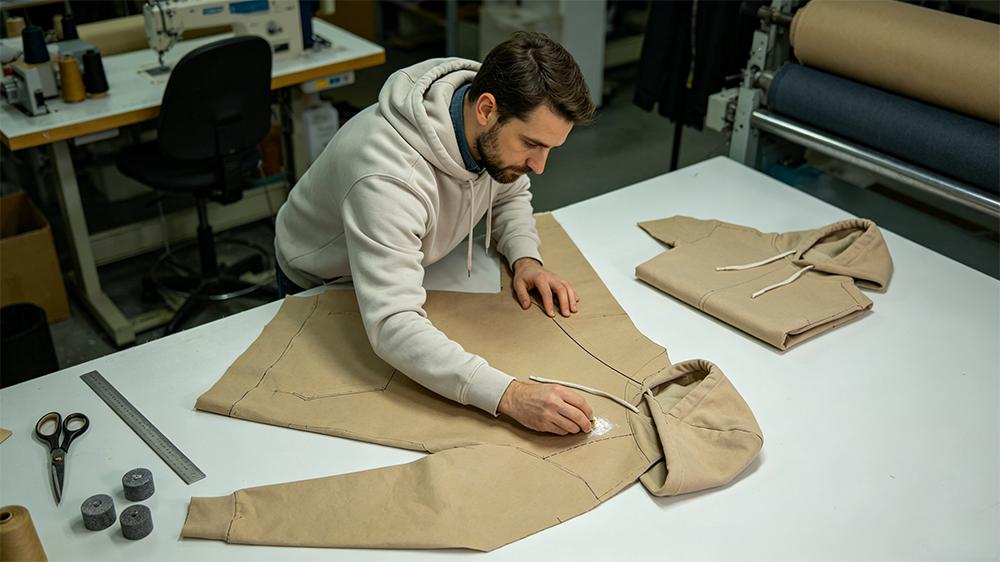 hoodie sampling process proces vzorkování mikiny
