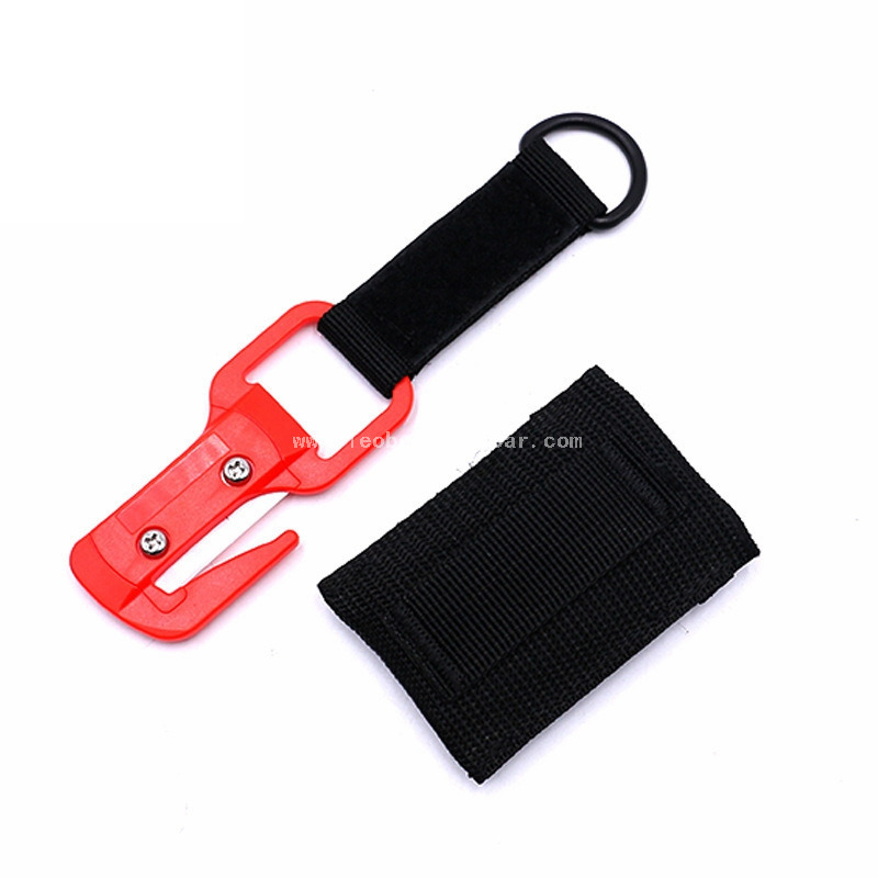  Ceramic Scuba Diving Line Cutter SUS316 Screw PA66 Housing Emergency Underwater Cutting Tool with Nylon Sheath